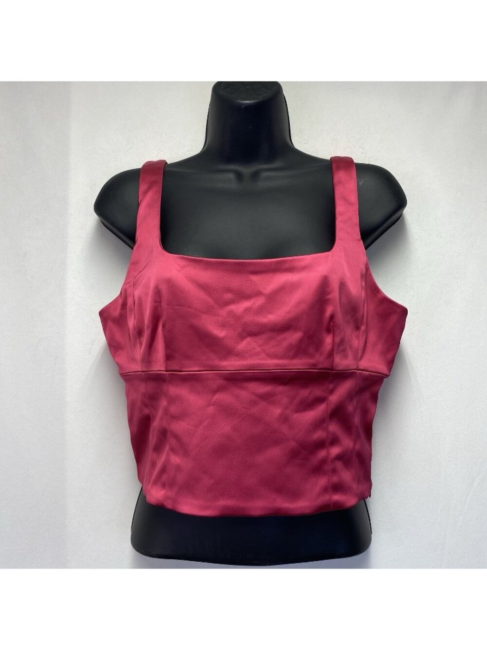 Aritzia Wilfred Shine Satin Bustier Cropped Top Women Medium Pink Square Neck